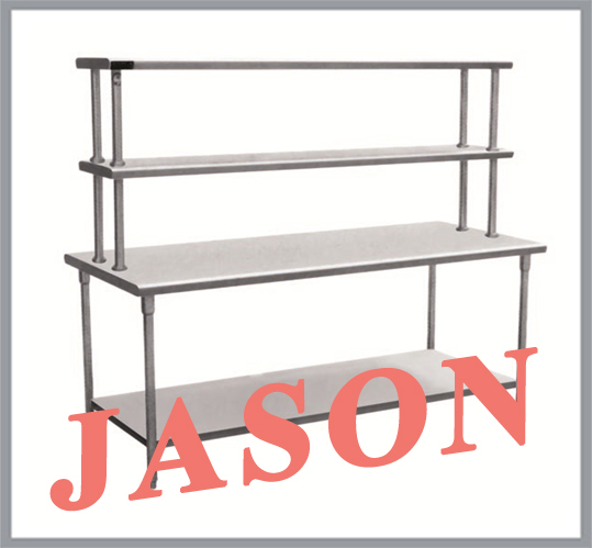 Bàn inox kèm giá trên để gia vị